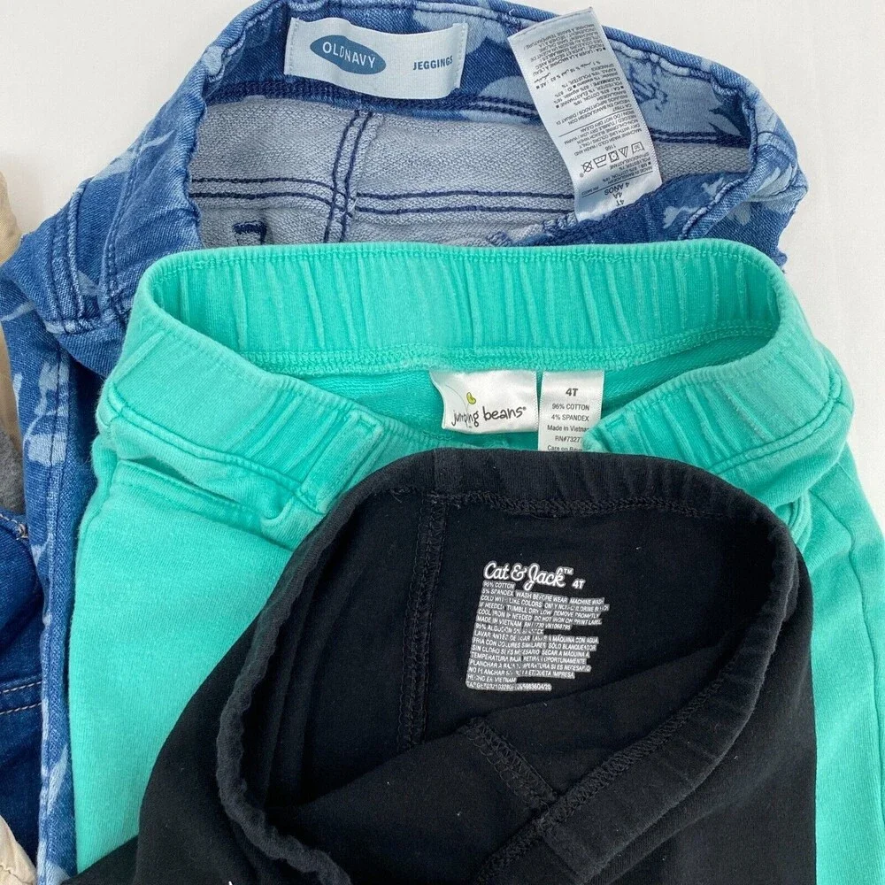 Mixed Lot Of 7 Old Navy & Jumping Beans Girls Jeggings Jeans And Shorts Size 4T